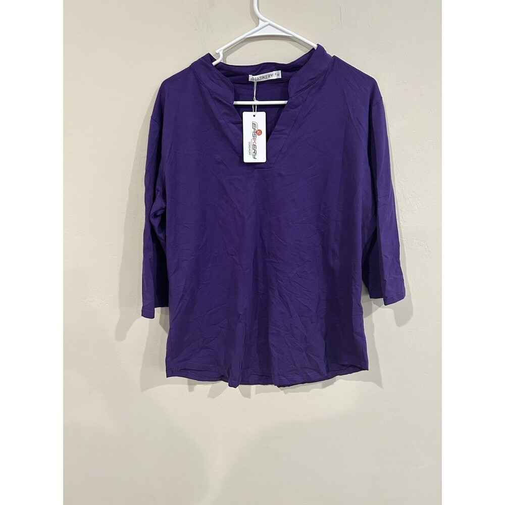 Ceasikery Women's Purple 3/4 Sleeve Top Size XL